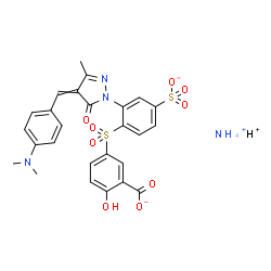 ammonium hydrogen 5-[[2-[4-[[4-(dimethylamino)phenyl]methylene]-4,5-dihydro-3-methyl-5-oxo-1H-pyrazol-1-yl]-4-sulphonatophenyl]sulphonyl]salicylate picture