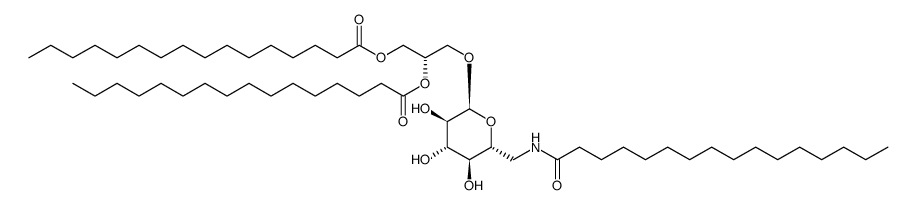 1,2-Dipalmitoyl-3-(N-palmitoyl-6'-amino-6'-deoxy-α-D-glucosyl)-sn-glycerol结构式