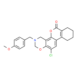 12-chloro-3-[(4-methoxyphenyl)methyl]-2,4,7,8,9,10-hexahydroisochromeno[3,4-f][1,3]benzoxazin-6-one Structure
