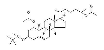 Cholest-5-ene-1,25-diol, 3-[[(1,1-dimethylethyl)dimethylsilyl]oxy]-, 1,25-diacetate, (1α,3β) Structure