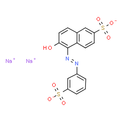 6-hydroxy-5-[(3-sulphophenyl)azo]naphthalene-2-sulphonic acid, sodium salt Structure