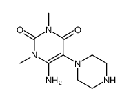 2,4(1H,3H)-Pyrimidinedione, 6-amino-1,3-dimethyl-5-(1-piperazinyl)结构式
