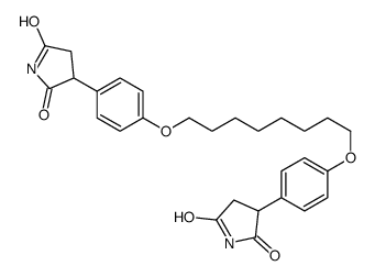 3-[4-[8-[4-(2,5-dioxopyrrolidin-3-yl)phenoxy]octoxy]phenyl]pyrrolidine-2,5-dione结构式