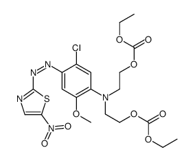 5-Chloro-N,N-bis[2-(ethoxy carbonyloxy) ethyl]-2-methoxy-4-(5-nitro-1,3-thiazol-2-ylazo) aniline structure