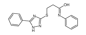 N-phenyl-3-[(5-phenyl-1H-1,2,4-triazol-3-yl)sulfanyl]propanamide Structure