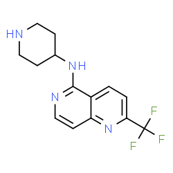N-PIPERIDIN-4-YL-2-(TRIFLUOROMETHYL)-1,6-NAPHTHYRIDIN-5-AMINE Structure