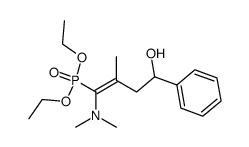 (E)-4-(Diethoxyphosphoryl)-4-(dimethylamino)-3-methyl-1-phenyl-3-buten-1-ol结构式