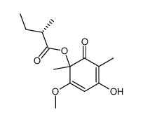 3-hydroxy-5-methoxy-2,6-dimethyl-6-(2-methylbutyryloxy)-2,4-cyclohexadien-1-one结构式