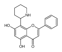 5,7-dihydroxy-2-phenyl-8-piperidin-2-ylchromen-4-one结构式