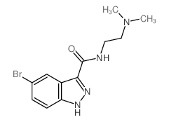 5-溴-N-2-(二甲基氨基)乙基-1H-吲唑-3-羧酰胺结构式