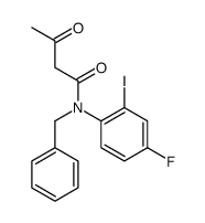 N-benzyl-N-(4-fluoro-2-iodophenyl)-3-oxobutanamide结构式