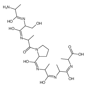 (2S)-2-[[(2S)-2-[[(2S)-2-[[(2S)-1-[(2S)-2-[[(2S)-2-[[(2S)-2-aminopropanoyl]amino]-3-hydroxypropanoyl]amino]propanoyl]pyrrolidine-2-carbonyl]amino]propanoyl]amino]propanoyl]amino]propanoic acid Structure