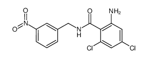 2-amino-4,6-dichloro-N-(3-nitro-benzyl)-benzamide结构式