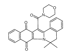 14-morpholinocarbonyl-6,6-dimethyl-5,6-dihydrobenzo[g]naphtho[2,3-b]indolyzine-8,13-dione结构式