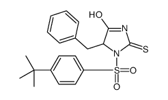 5-Benzyl-1-{[4-(2-methyl-2-propanyl)phenyl]sulfonyl}-2-thioxo-4-i midazolidinone Structure