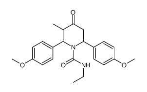 N-ethyl-2,6-bis(4-methoxyphenyl)-3-methyl-4-oxopiperidine-1-carboxamide结构式