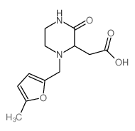 2-{1-[(5-甲基-2-呋喃基)甲基]-3-氧代-2-哌嗪基}乙酸结构式