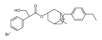 [(1S,5R)-8-[(4-ethylphenyl)methyl]-8-methyl-8-azoniabicyclo[3.2.1]octan-3-yl] 3-hydroxy-2-phenylpropanoate,bromide Structure