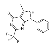 1-Phenyl-3-methyl-6-trifluoromethyl-pyrazolo(3,4-d)pyrimidine-4(5H)thione structure