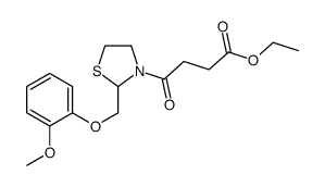 ethyl 4-[2-[(2-methoxyphenoxy)methyl]-1,3-thiazolidin-3-yl]-4-oxobutanoate结构式