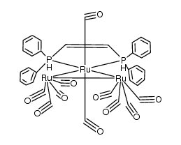 {Ru3(CO)10(μ(1)-η(2)-cis-1,2-bis(diphenylphosphino)ethene)}结构式