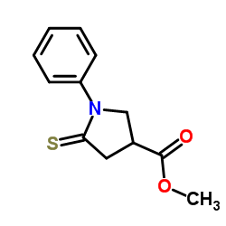 Methyl 1-phenyl-5-thioxo-3-pyrrolidinecarboxylate Structure