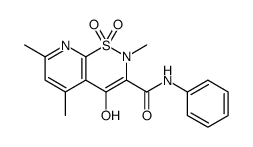 4-hydroxy-2,5,7-trimethyl-1,1-dioxo-N-phenylpyrido[3,2-e]thiazine-3-carboxamide结构式