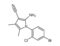 2-Amino-1-(4-bromo-2-chlorophenyl)-4,5-dimethyl-1H-pyrrole-3-carb onitrile结构式