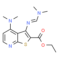 ETHYL 4-(DIMETHYLAMINO)-3-([(DIMETHYLAMINO)METHYLENE]AMINO)THIENO[2,3-B]PYRIDINE-2-CARBOXYLATE结构式