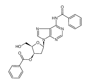 N6-benzoyl-9-(3-O-benzoyl-2-deoxy-β-D-threo-pentofuranosyl)adenine Structure