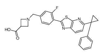 3-Azetidinecarboxylic acid, 1-[[3-fluoro-4-[5-(1-phenylcyclopropyl)thiazolo[5,4-b]pyridin-2-yl]phenyl]Methyl]- Structure