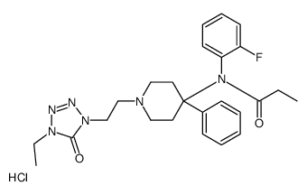 N-[1-[2-(4-ethyl-5-oxotetrazol-1-yl)ethyl]-4-phenylpiperidin-4-yl]-N-(2-fluorophenyl)propanamide,hydrochloride Structure