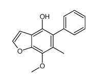7-methoxy-6-methyl-5-phenyl-1-benzofuran-4-ol结构式