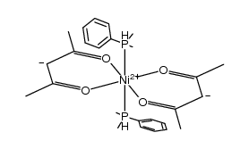 trans-[Ni(acetylacetonato)2(PMe2Ph)2] Structure