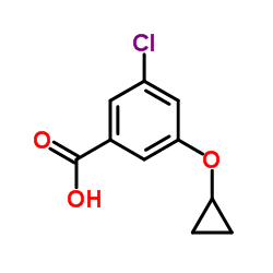 3-Chloro-5-(cyclopropyloxy)benzoic acid结构式