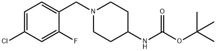 tert-Butyl 1-(4-chloro-2-fluorobenzyl)piperidin-4-ylcarbamate结构式