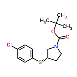 (S)-3-(4-Chloro-phenylsulfanyl)-pyrrolidine-1-carboxylic acid tert-butyl ester结构式