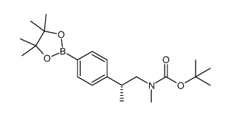 (R)-tert-butyl methyl(2-(4-(4,4,5,5-tetramethyl-1,3,2-dioxaborolan-2-yl)phenyl)propyl)carbamate结构式