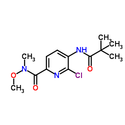 6-Chloro-5-[(2,2-dimethylpropanoyl)amino]-N-methoxy-N-methyl-2-pyridinecarboxamide结构式