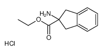 ethyl 2-amino-1,3-dihydroindene-2-carboxylate,hydrochloride structure