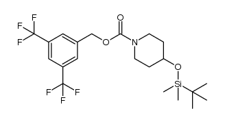 3,5-bis(trifluoromethyl)benzyl 4-((tert-butyldimethylsilyl)oxy)piperidine-1-carboxylate结构式