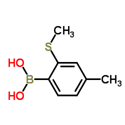 4-Methyl-2-(methylthio)phenylboronic acid structure