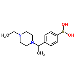 {4-[1-(4-Ethyl-1-piperazinyl)ethyl]phenyl}boronic acid结构式