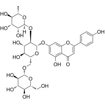 芹菜素-7-0-(2G-鼠李糖)龙胆糖苷结构式