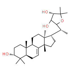 (13α,14β,17α,20R,24S)-22,25-Epoxylanost-7-ene-3α,23,24-triol结构式