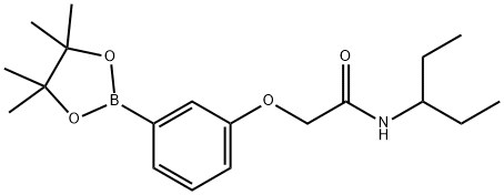 N-(戊-3-基)-2-(3-(4,4,5,5-四甲基-1,3,2-二氧硼杂环戊烷-2-基)苯氧基)乙酰胺结构式