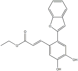 ethyl (E)-3-(2-(benzofuran-2-yl)-4,5-dihydroxyphenyl)acrylate结构式