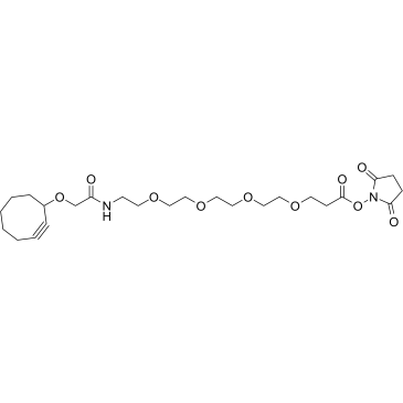 Cyclooctyne-O-amido-PEG4-NHS ester Structure