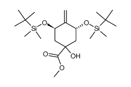 methyl (3R,5R)-3,5-bis[(tert-butyldimethylsilyl)oxy]-1-hydroxy-4-methylenecyclohexanecarboxylate结构式