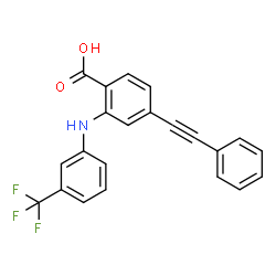 Benzoic acid,4-(phenylethynyl)-2-[[3-(trifluoromethyl)phenyl]amino]- (9CI) Structure
